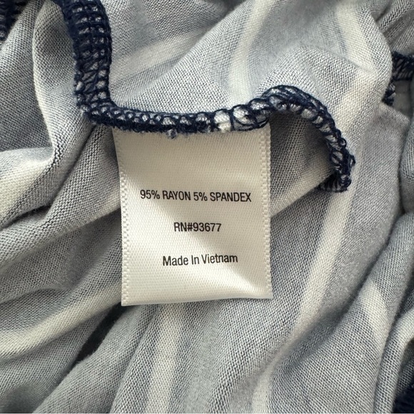 NWT St. John's Bay Blue White Stripe Knit Midi Skirt Drawstring Side Slits Sz L - Picture 10 of 11